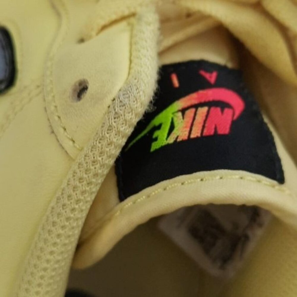 Nike Air Force 1 Yellow Neon Removable Swish Low Top Mens Sneakers Size 8.5 - Picture 11 of 16